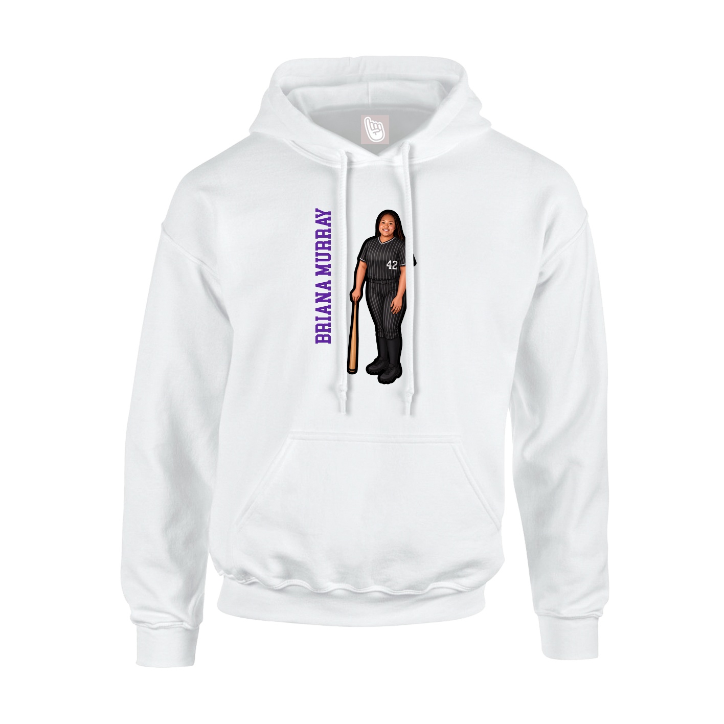 Hoodie — Name Vertical in White