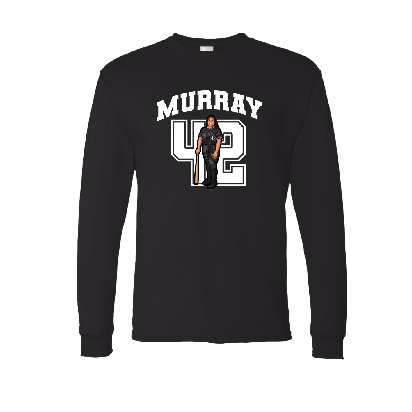 Long Sleeve Tee — Number in Black