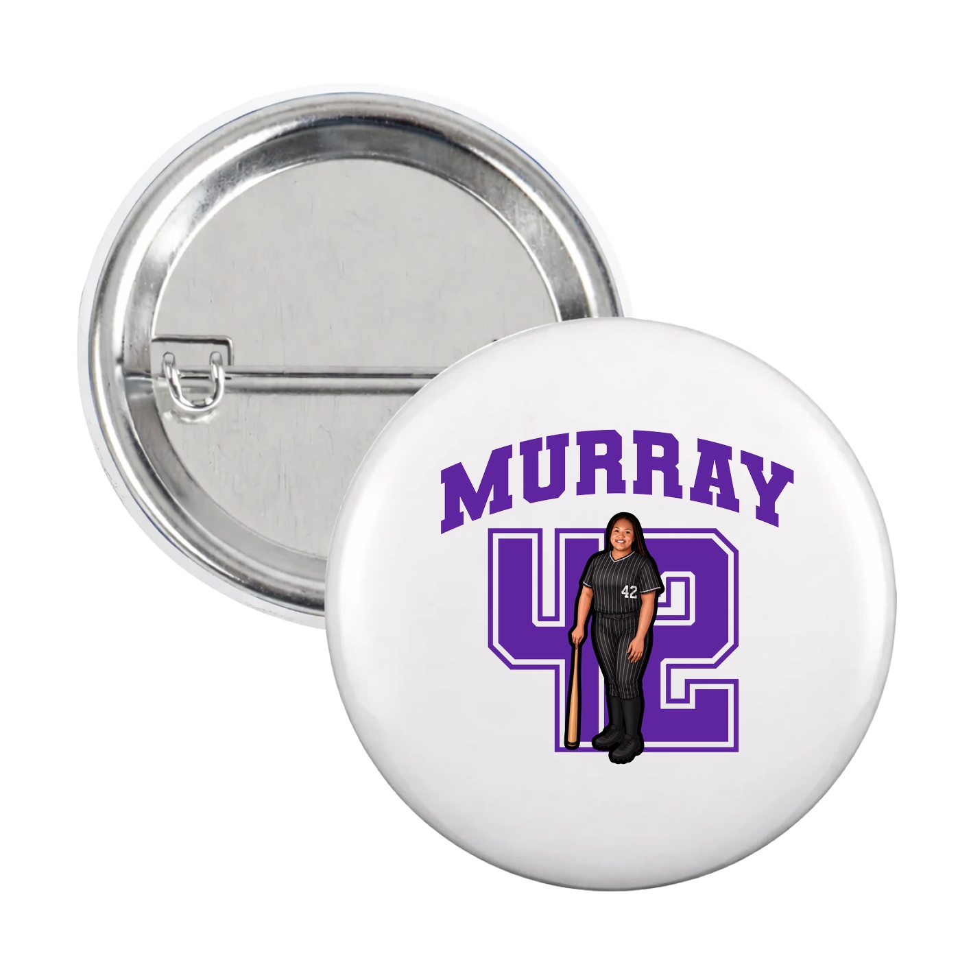 Game Day Button — Number in White