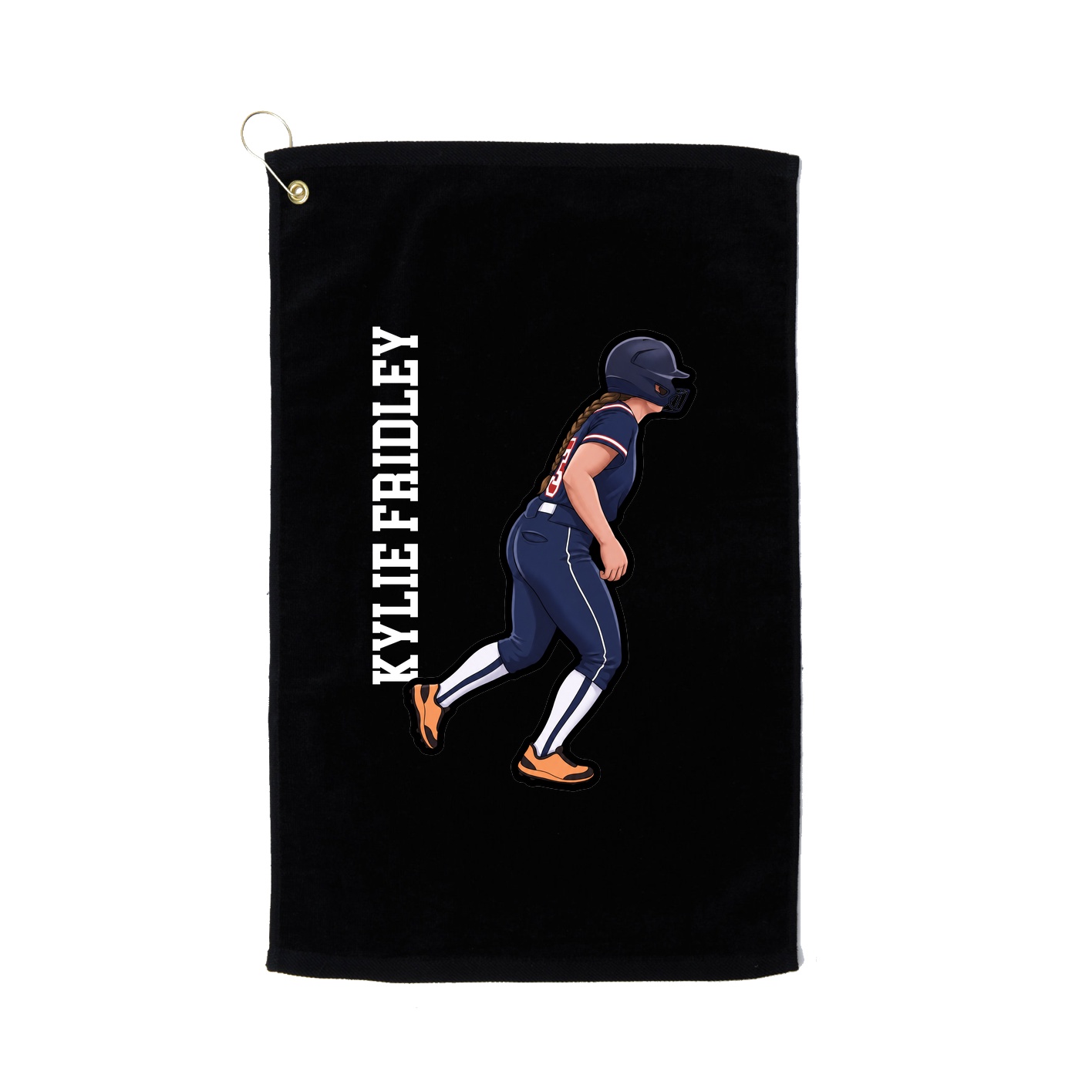 Golf Towel — Name Vertical in Black