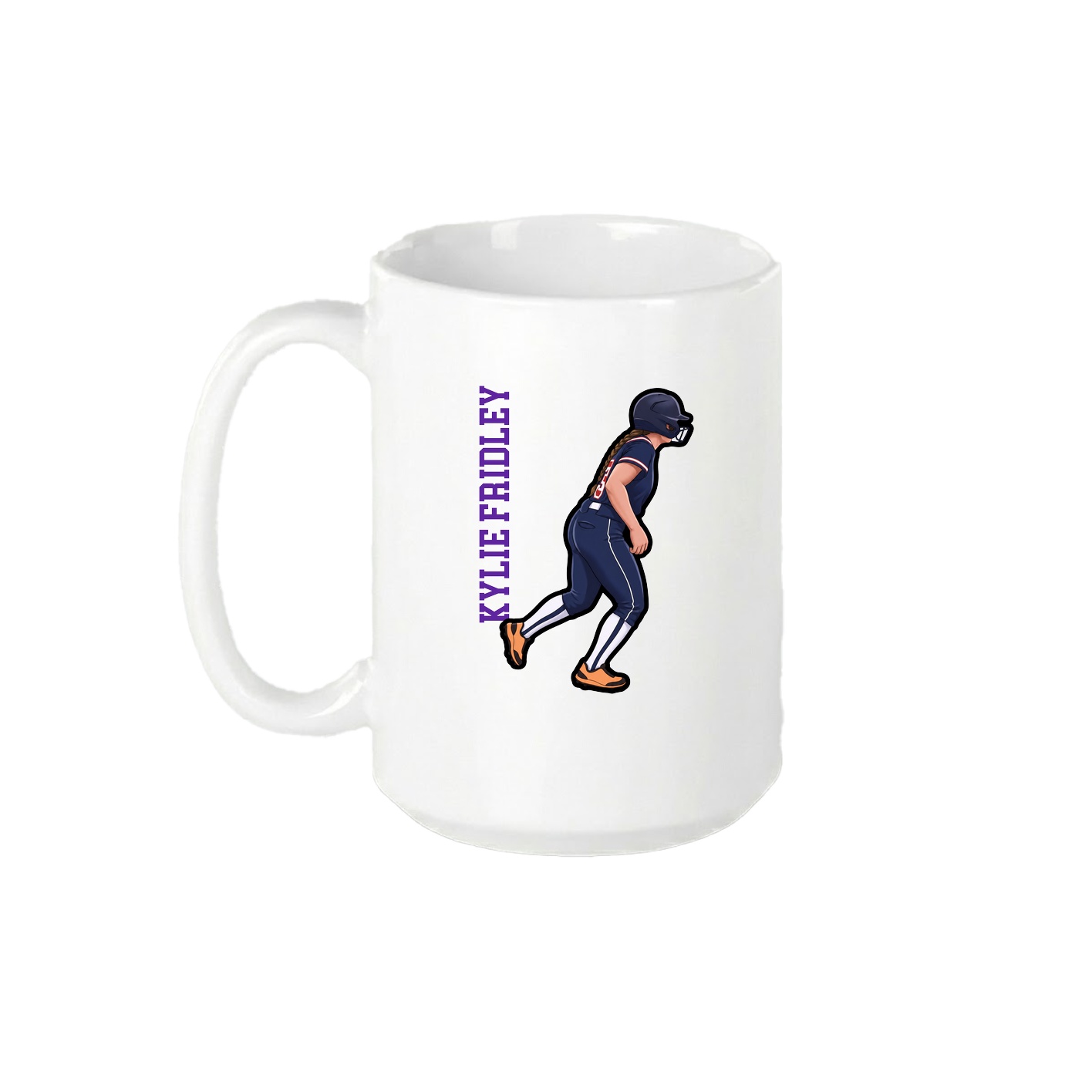 15oz Coffee Mug — Name Vertical in White