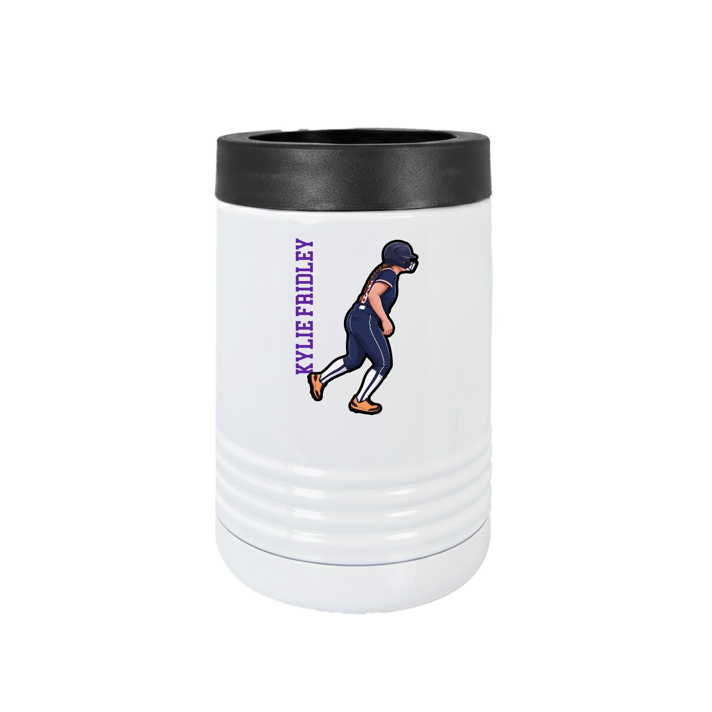 Beverage Holder — Name Vertical in White
