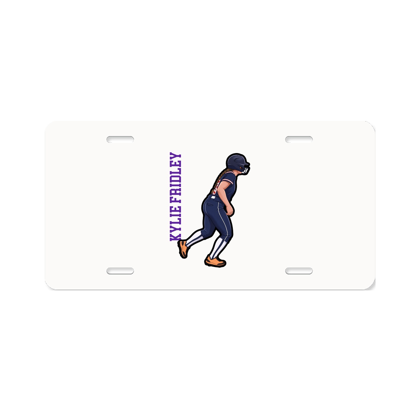 License Plate — Name Vertical in Classic