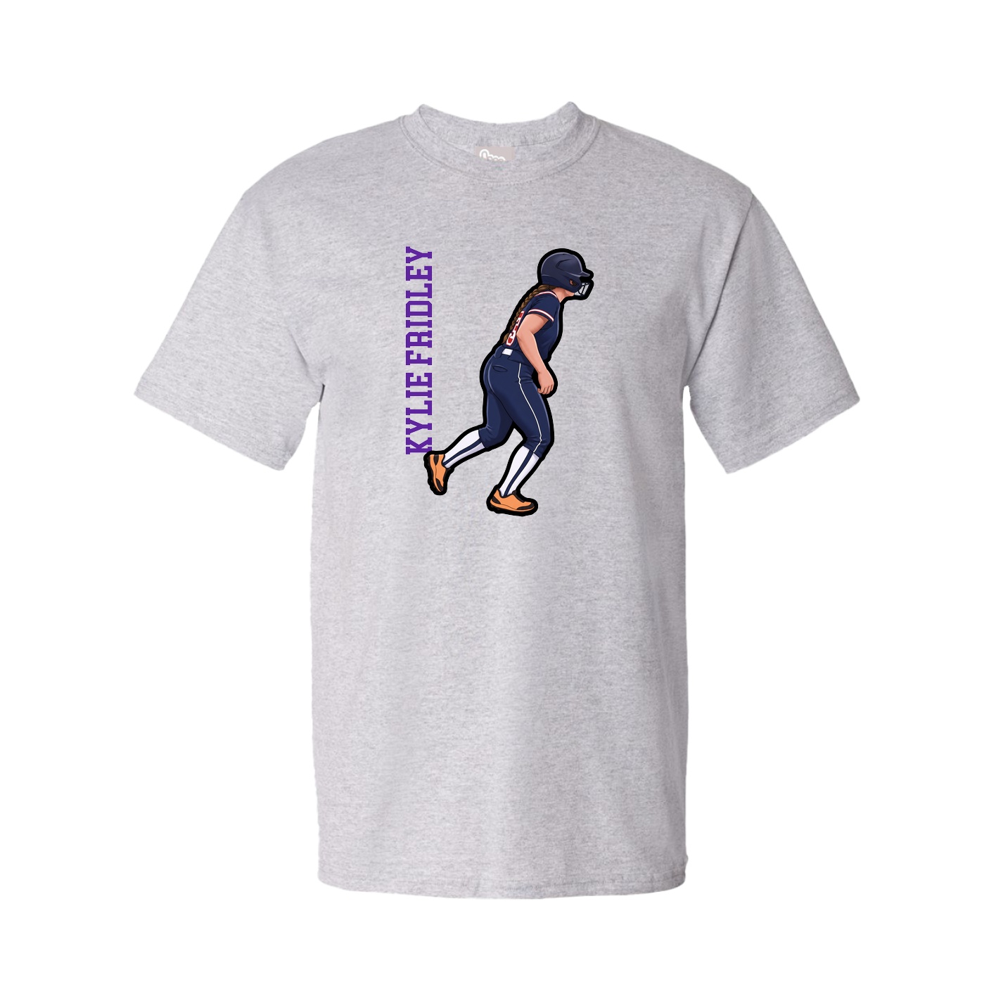 Tee — Name Vertical in Grey