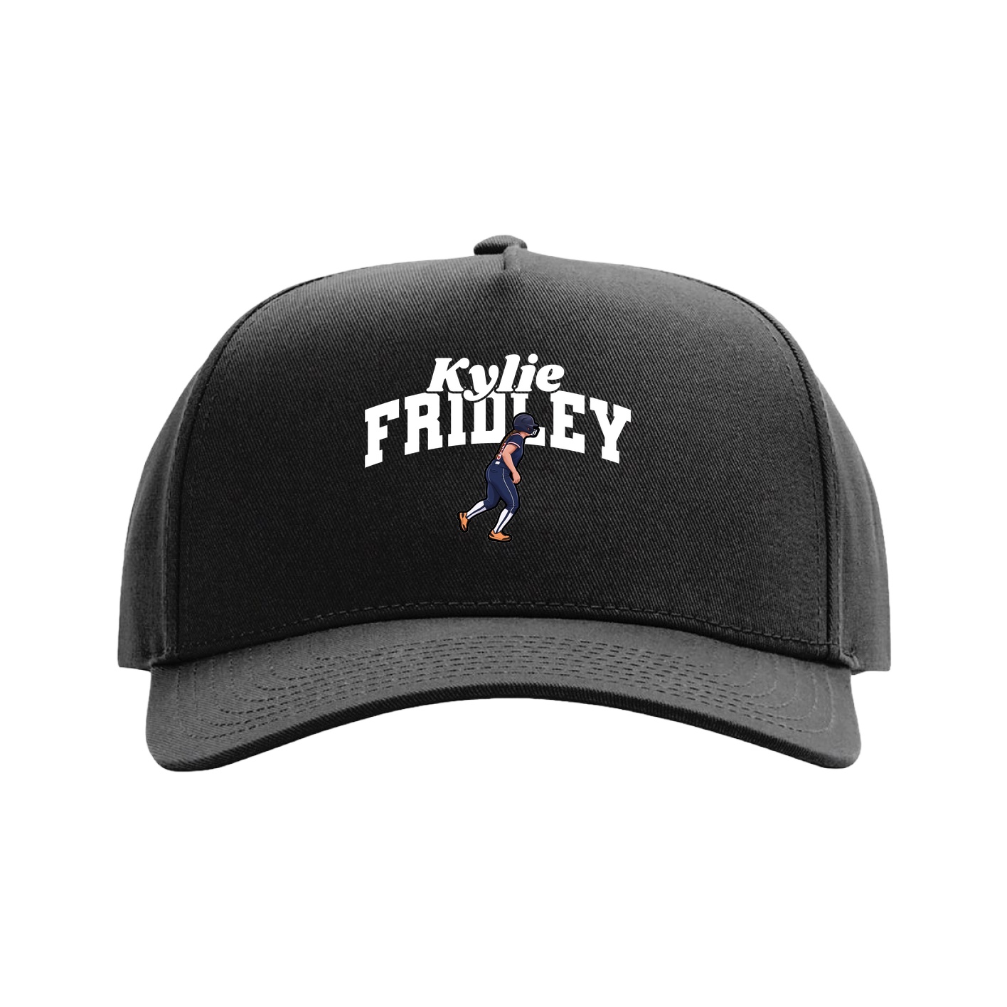 Full Fabric Five-Panel Champ Cap — Signature Arch in Black