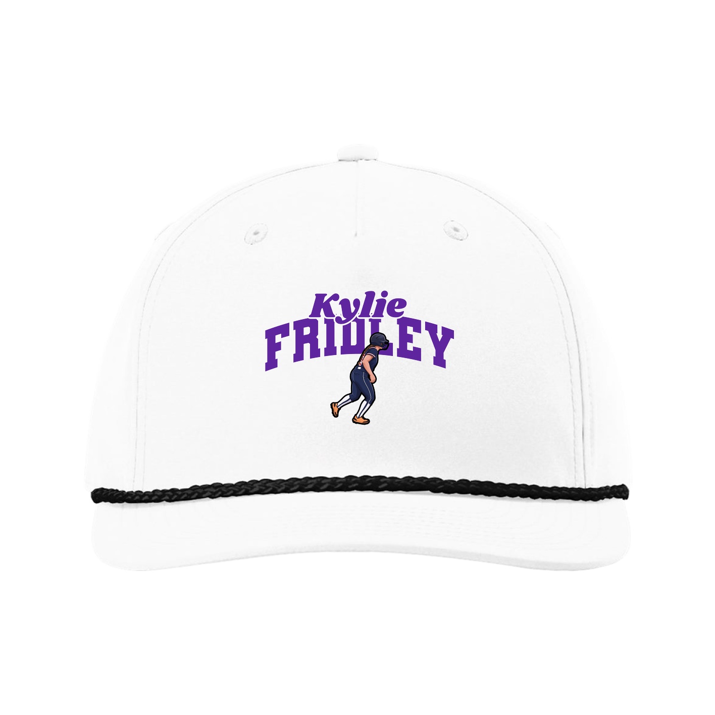 Five-Panel Classic Rope Cap — Signature Arch in White