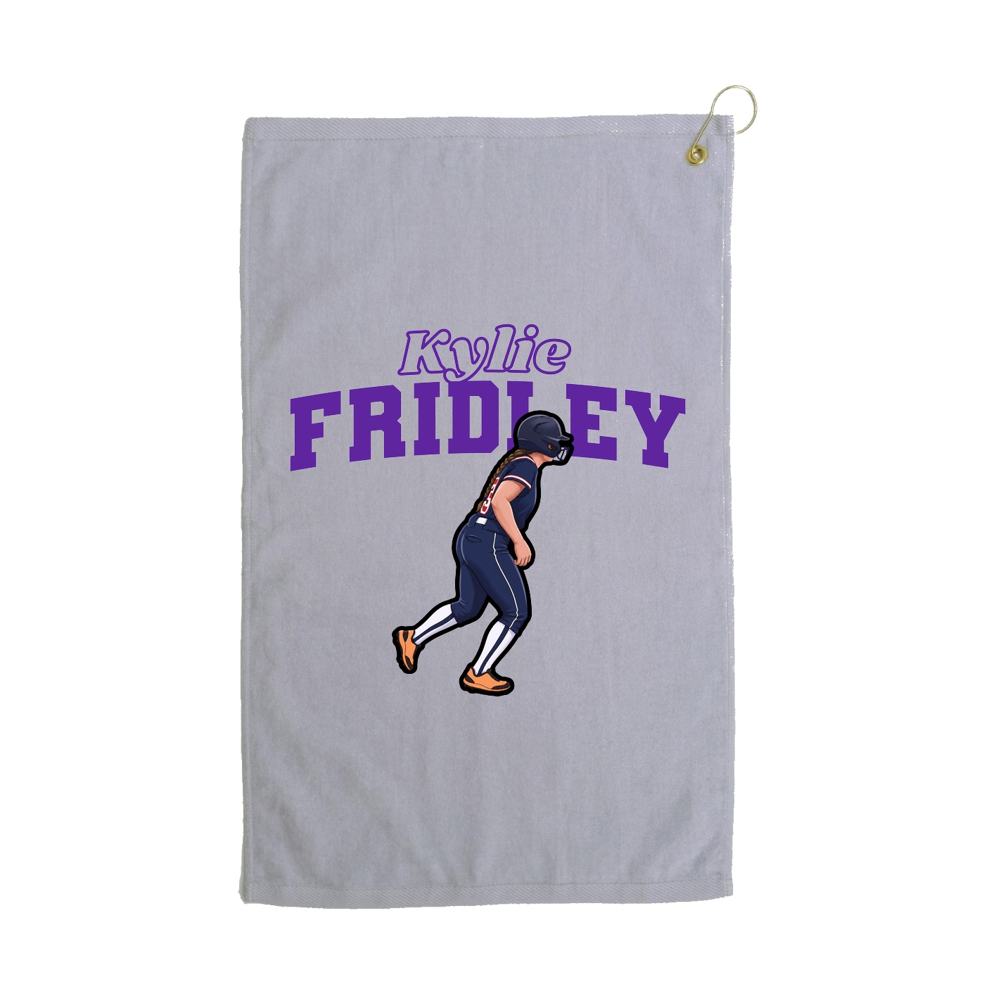 Golf Towel — Name Arch in Grey