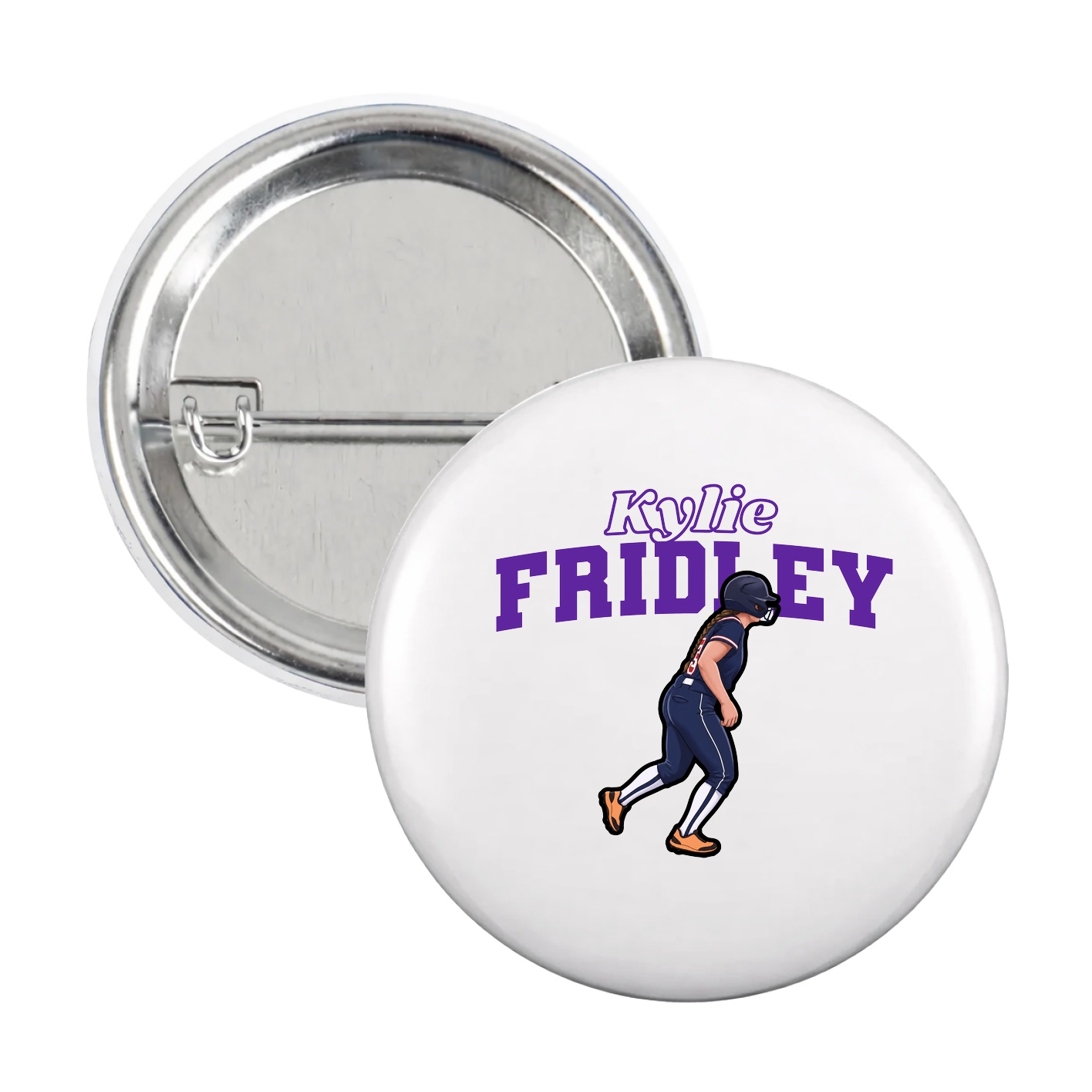 Game Day Button — Name Arch in White