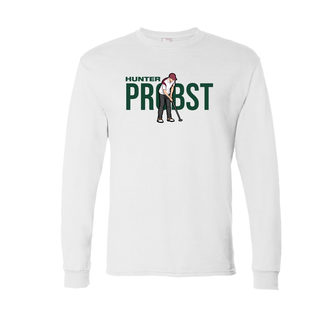 Long Sleeve Tee — Player Name in White