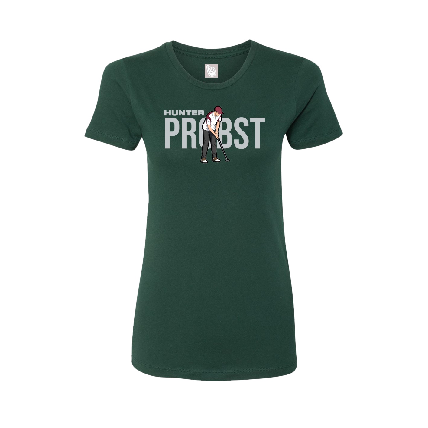 Fitted Women's Tee — Player Name in Green