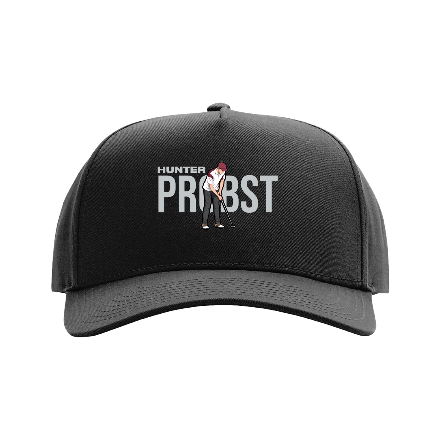 Full Fabric Five-Panel Champ Cap — Player Name in Black