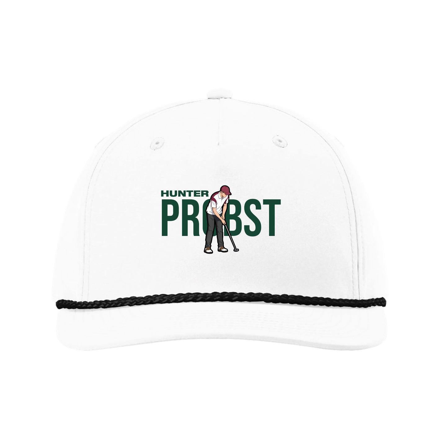Five-Panel Classic Rope Cap — Player Name in White