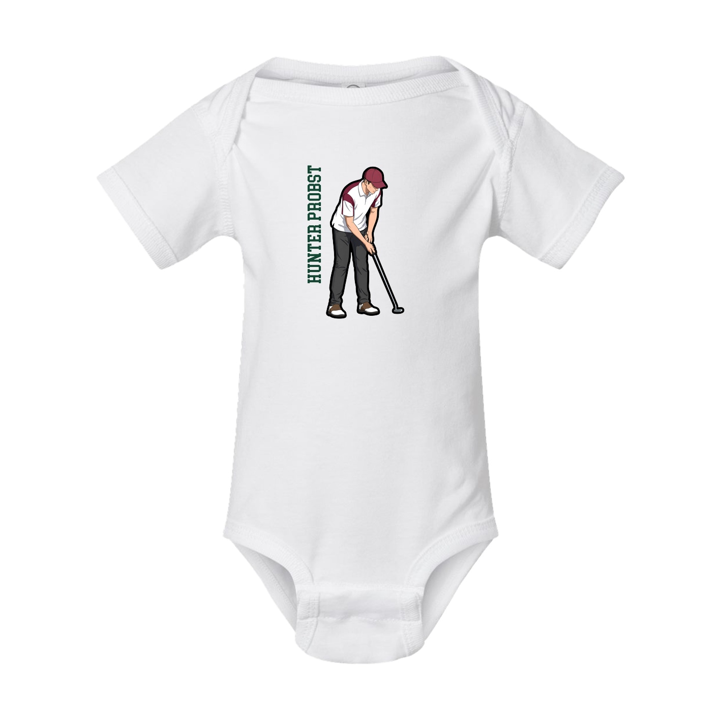 Baby Onesie — Name Vertical in White