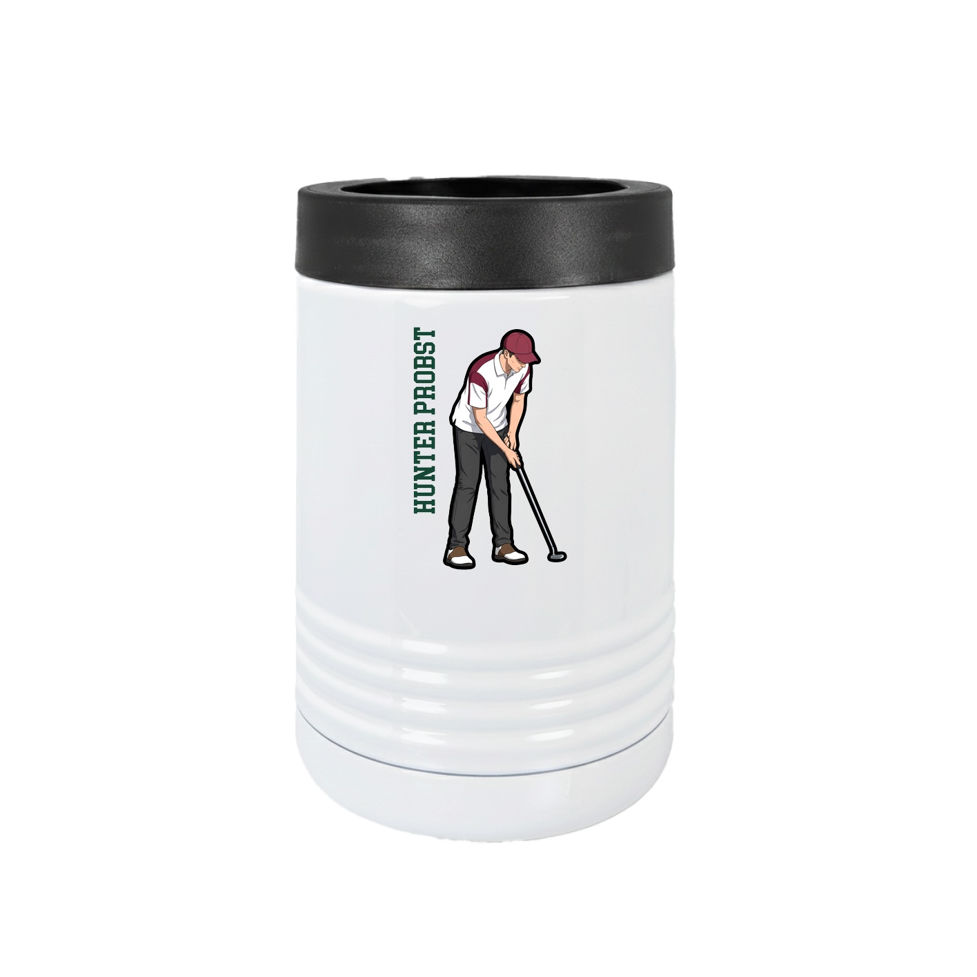 Beverage Holder — Name Vertical in White