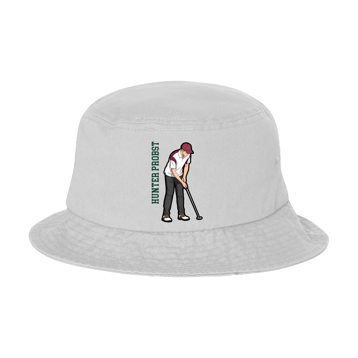 Bucket Cap — Name Vertical in White