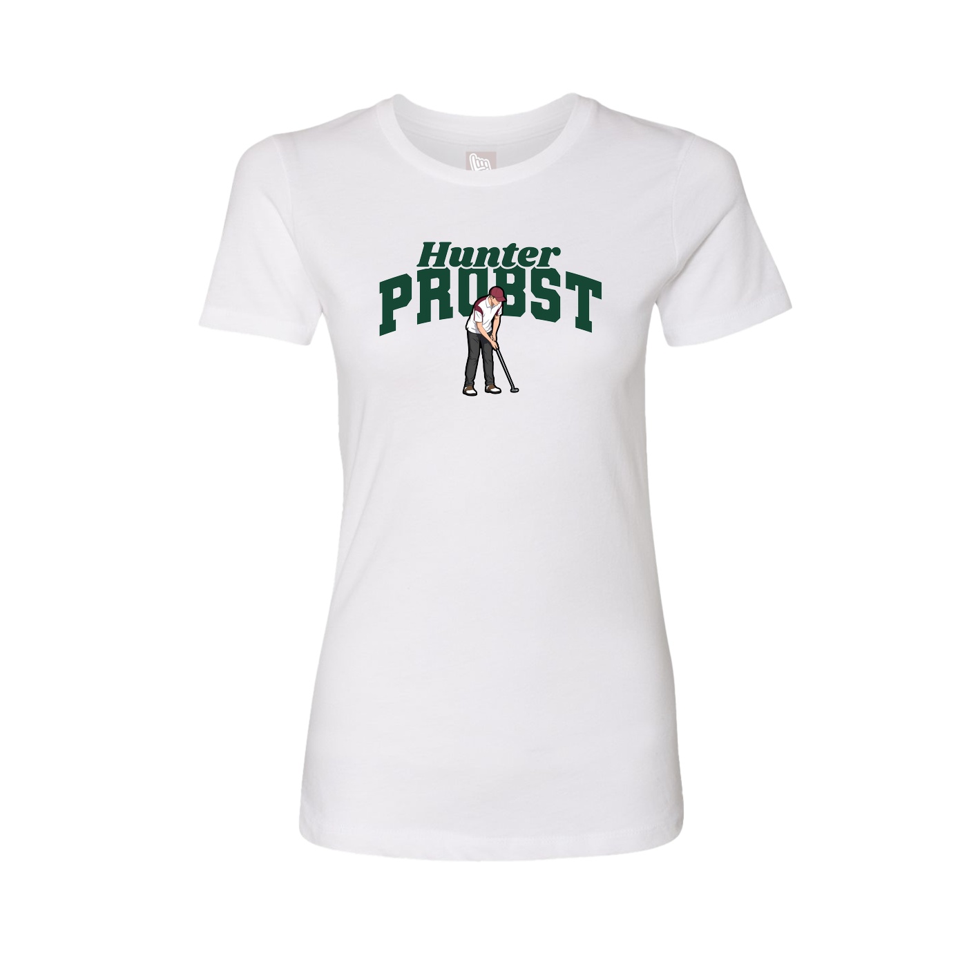 Fitted Women's Tee — Signature Arch in White