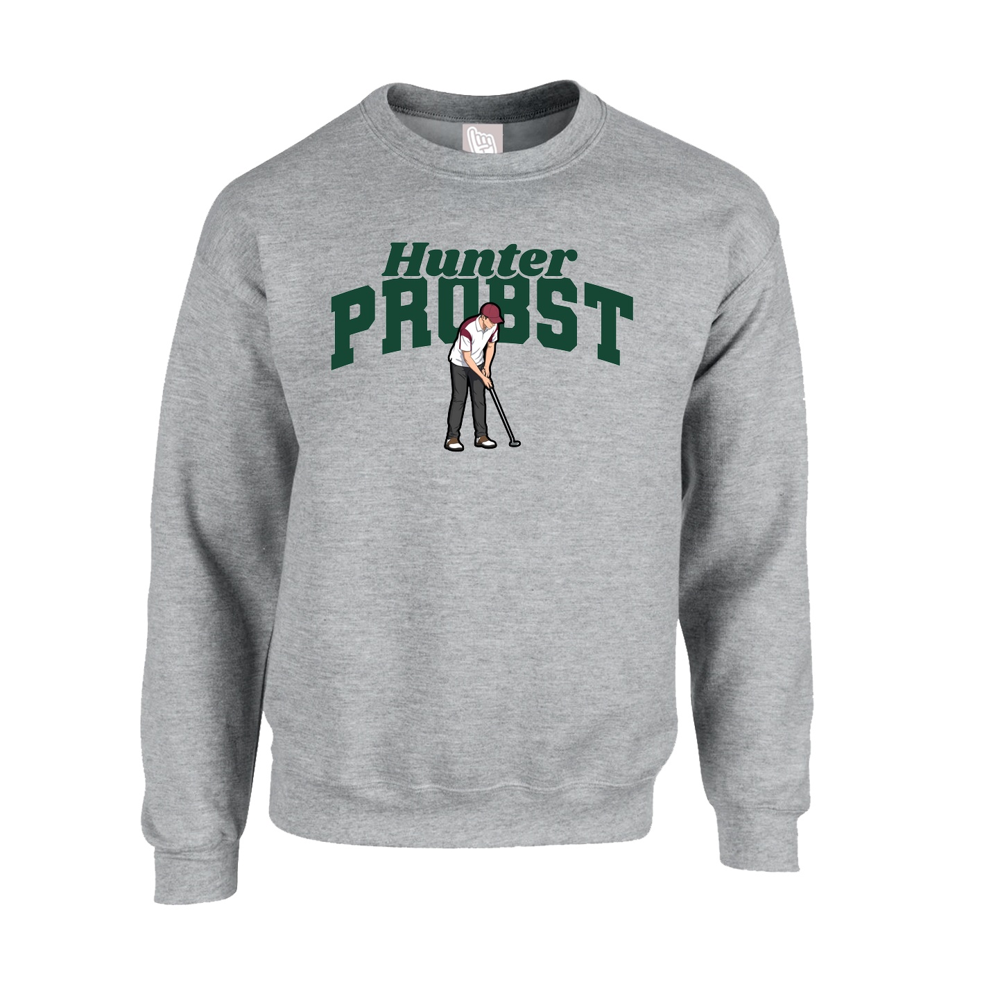 Fleece Crew — Signature Arch in Grey
