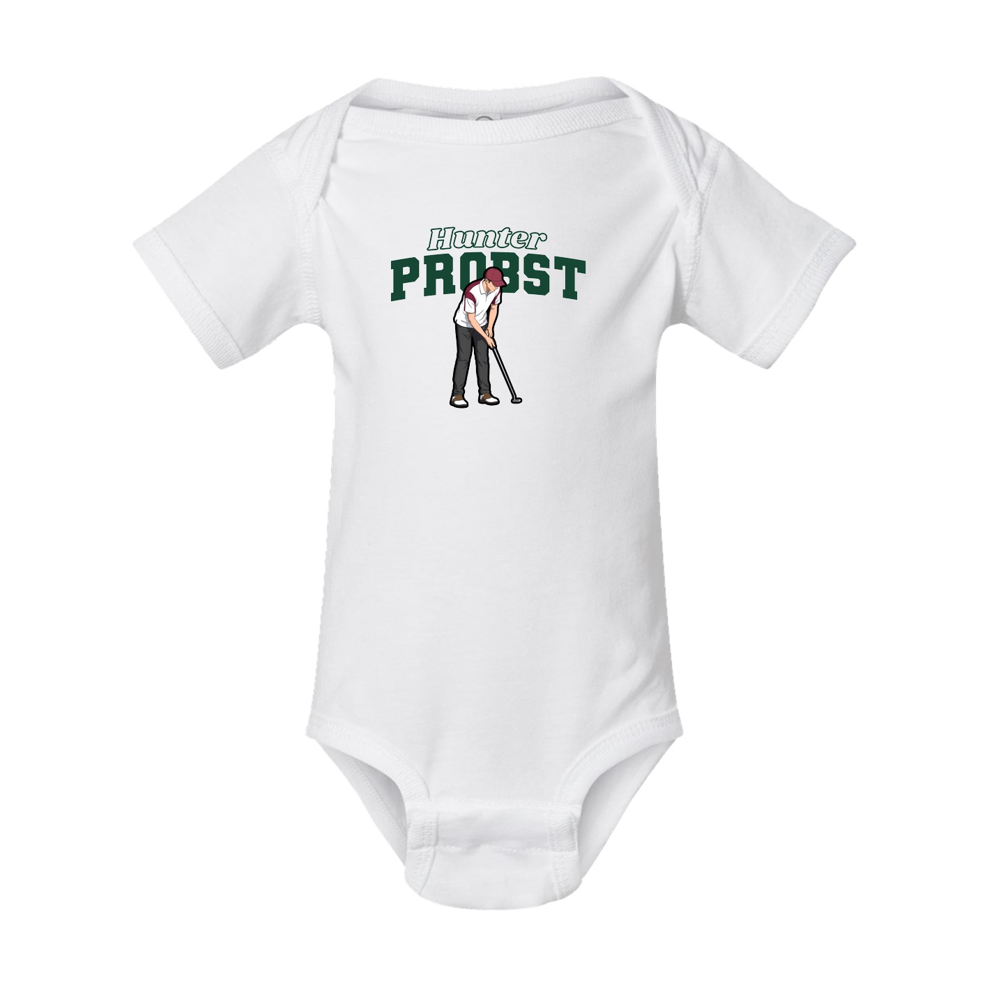 Baby Onesie — Name Arch in White