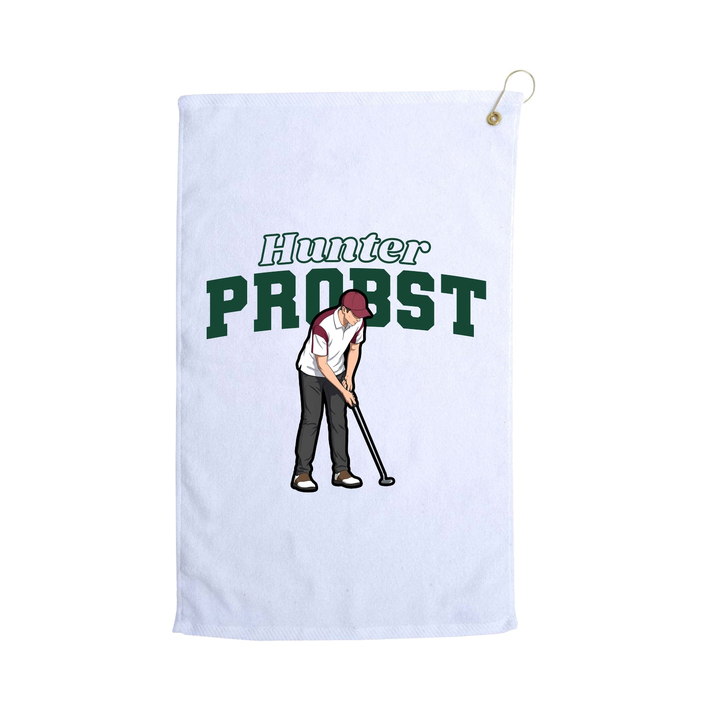 Golf Towel — Name Arch in White