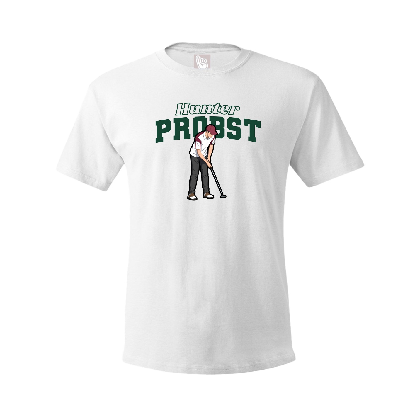 Youth Tee — Name Arch in White