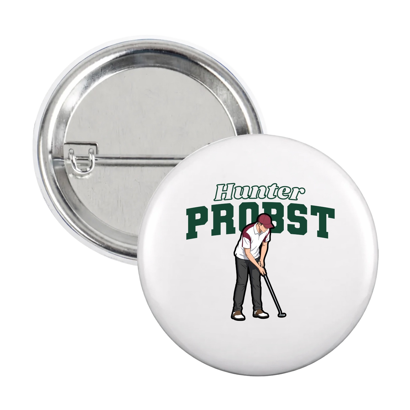 Game Day Button — Name Arch in White