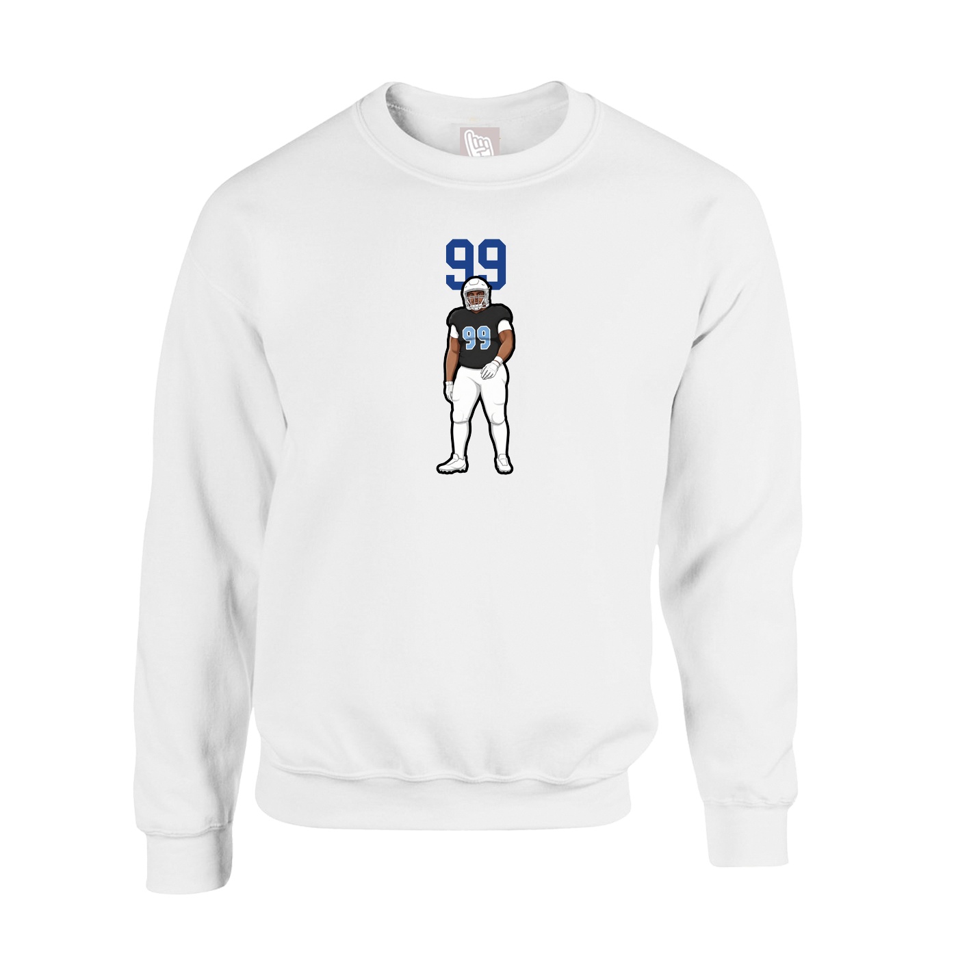 Fleece Crew — Number Top in White