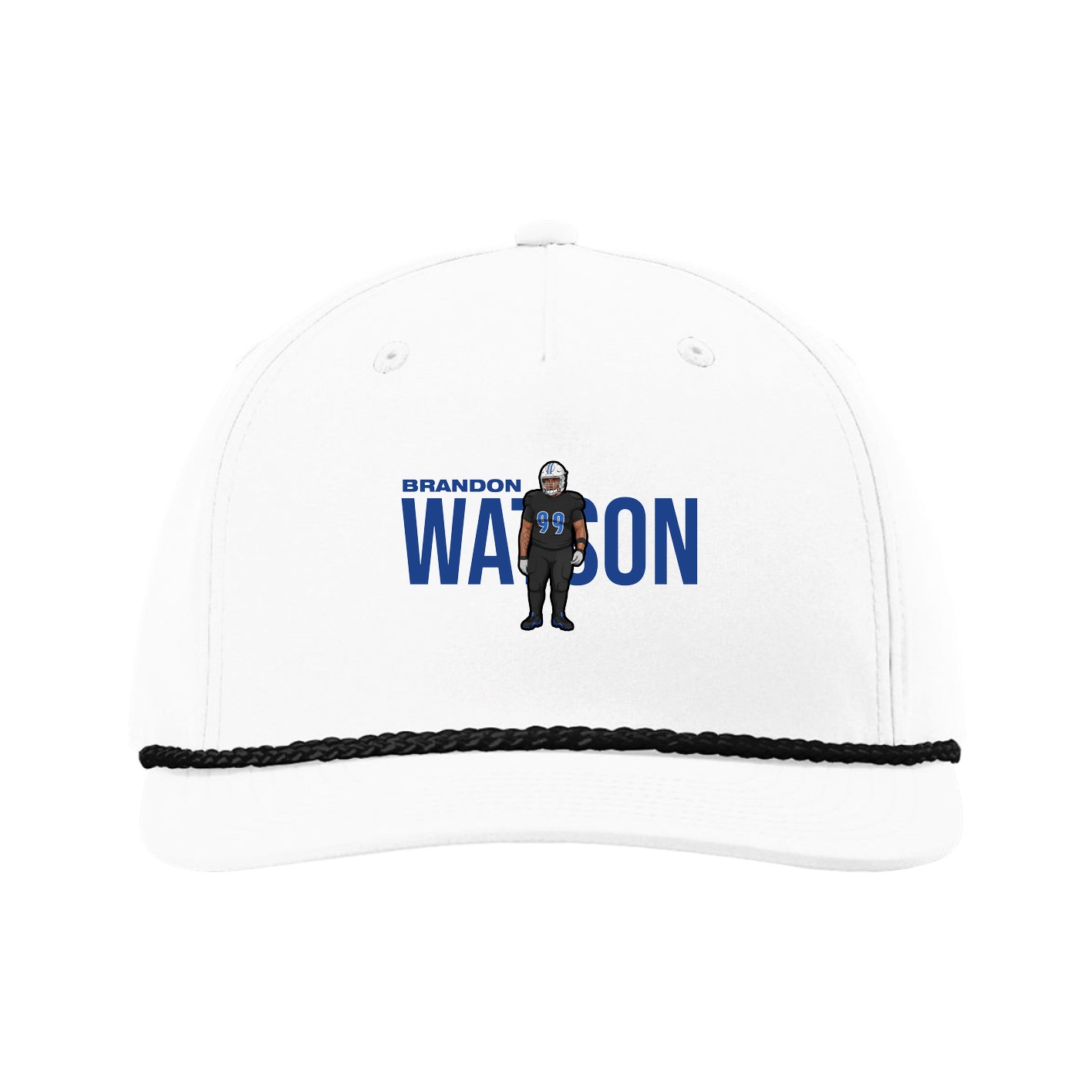 Five-Panel Classic Rope Cap — Player Name in White