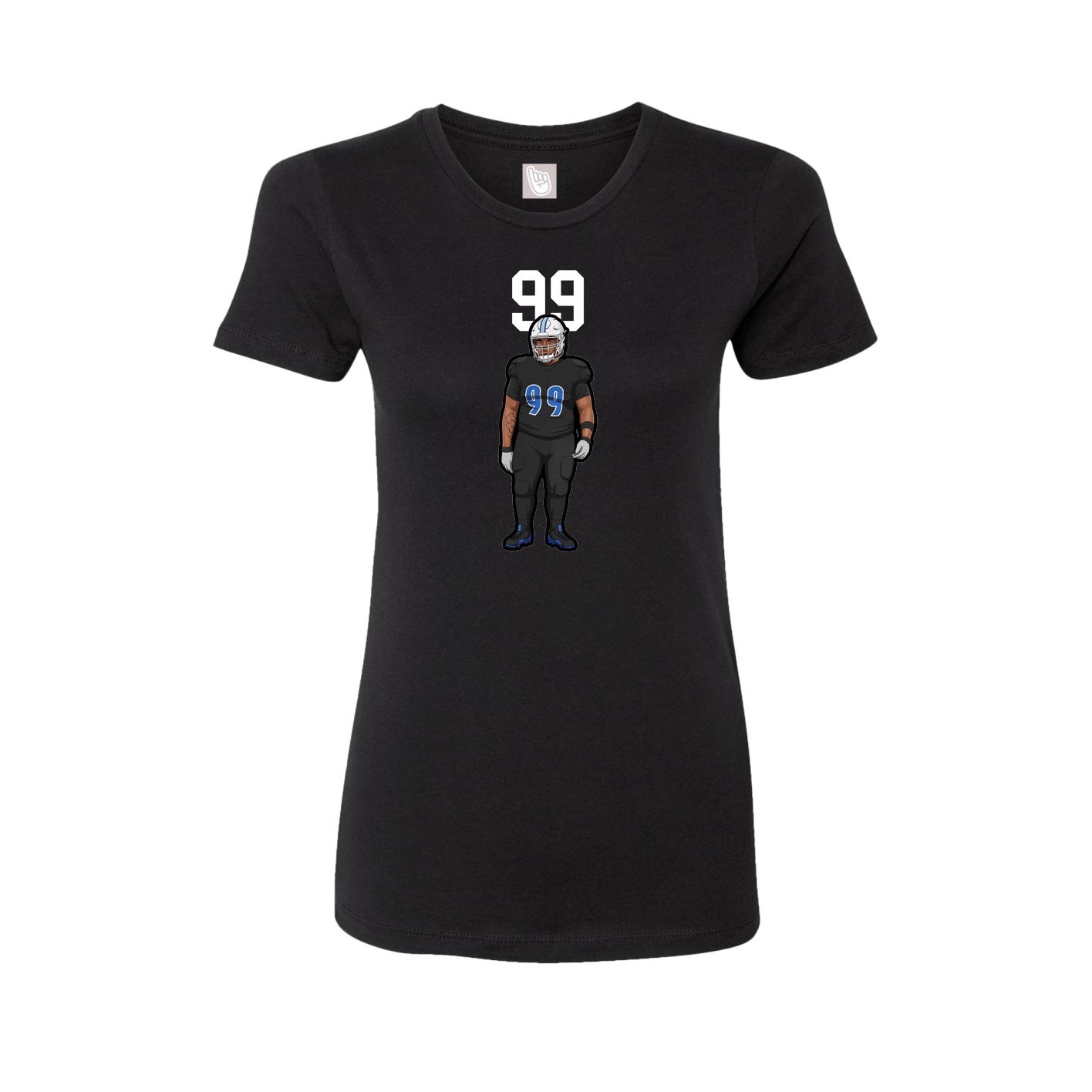 Fitted Women's Tee — Number Top in Black