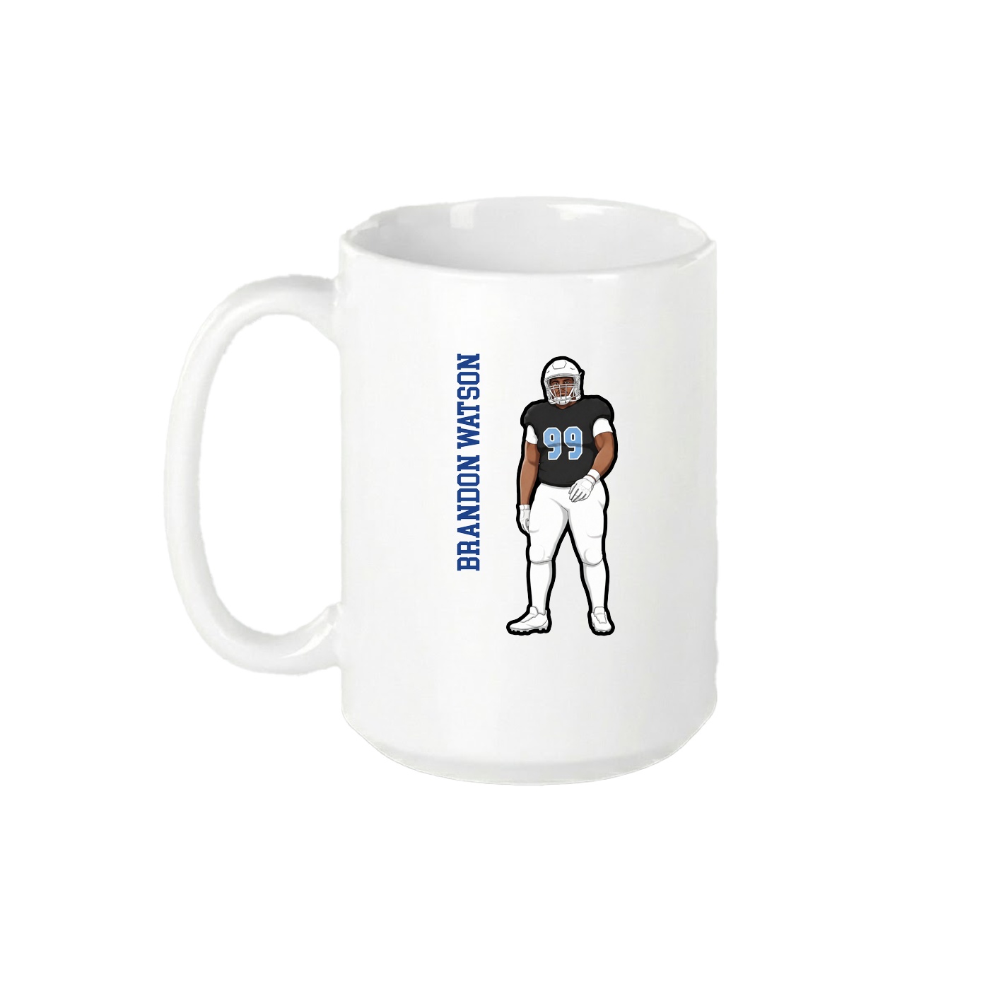 15oz Coffee Mug — Name Vertical in White
