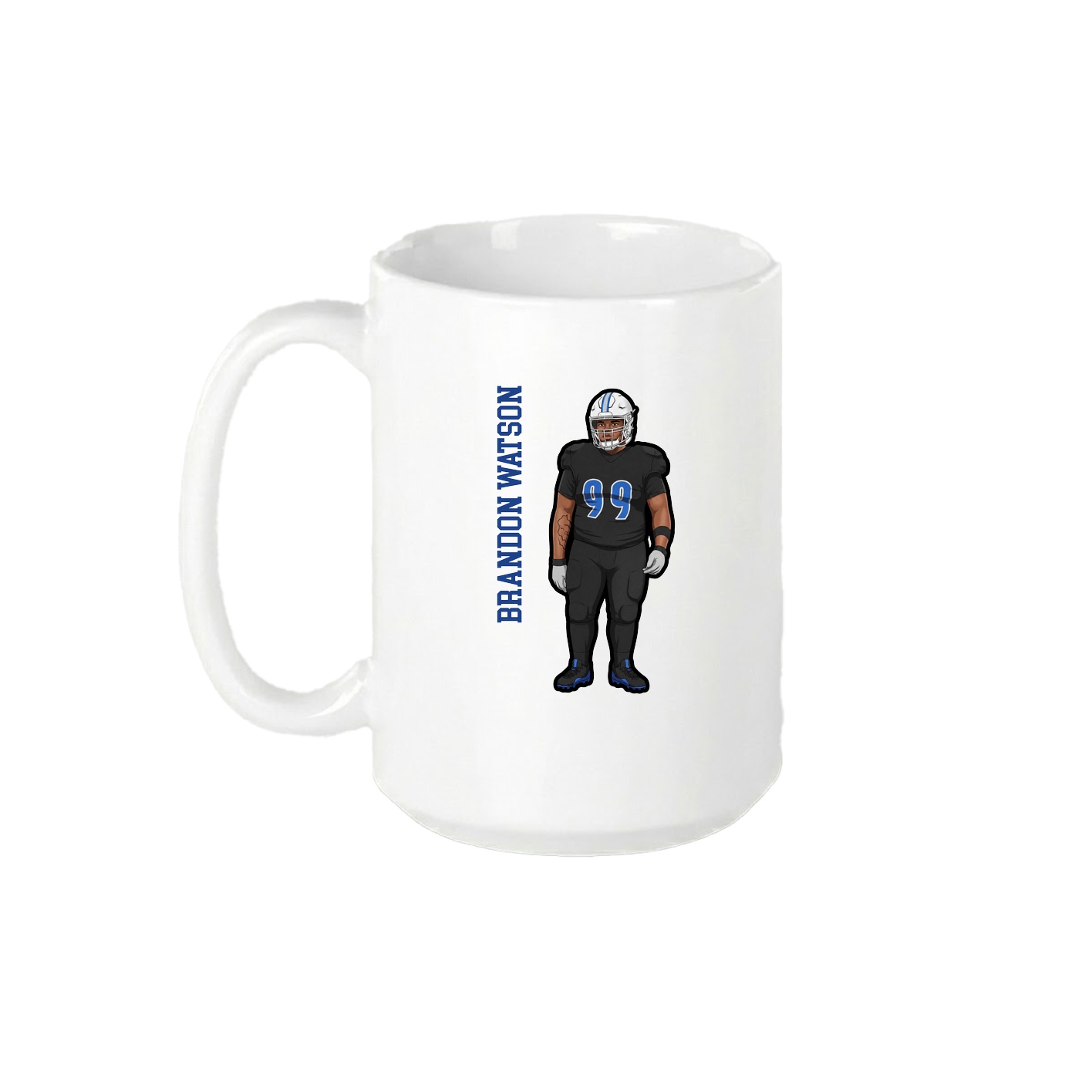 15oz Coffee Mug — Name Vertical in White