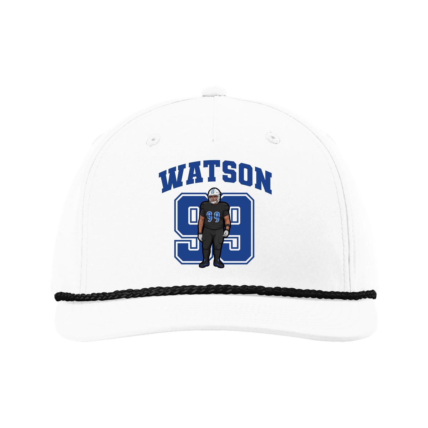 Five-Panel Classic Rope Cap — Number in White