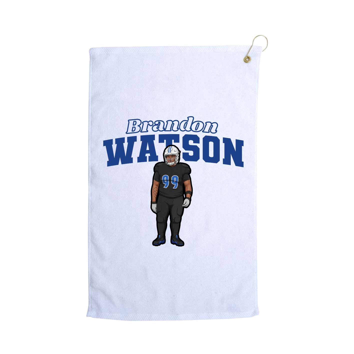 Golf Towel — Name Arch in White