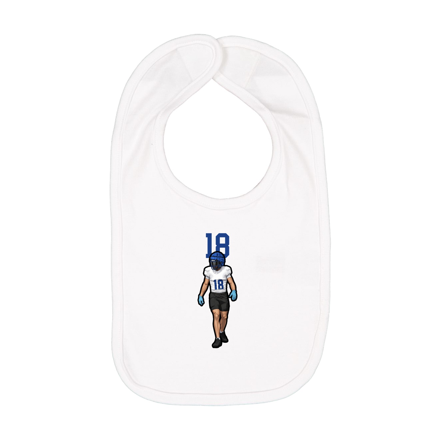 Infant Bib — Number Top in White