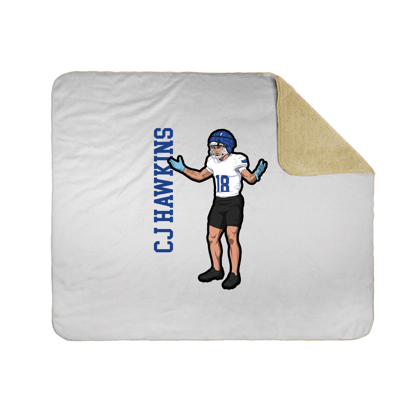 Throw Blanket — Name Vertical in White