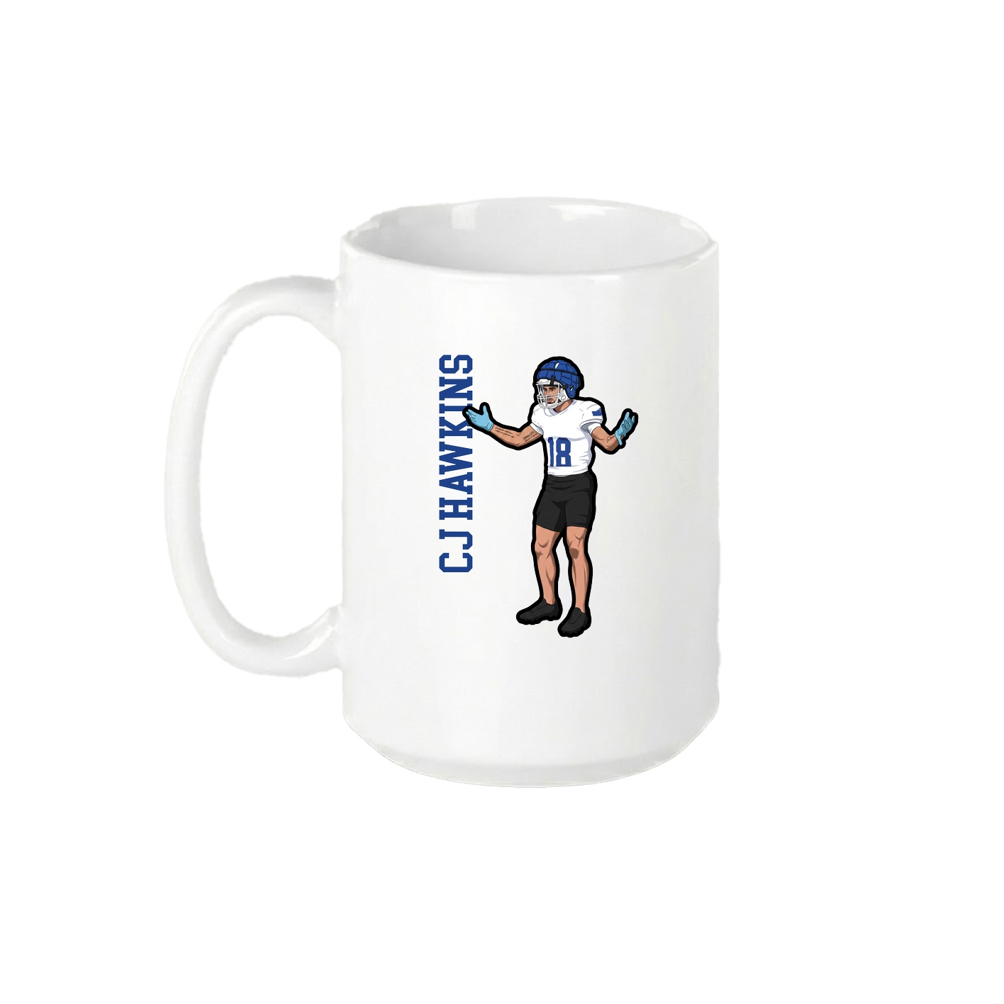 15oz Coffee Mug — Name Vertical in White