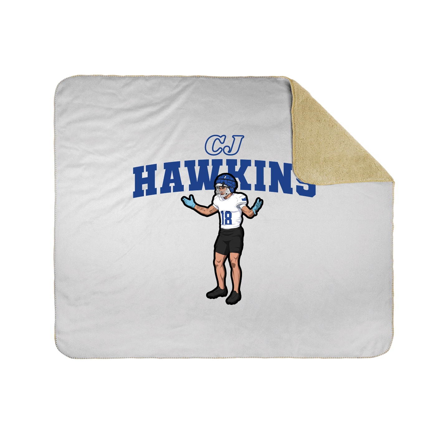 Throw Blanket — Name Arch in White