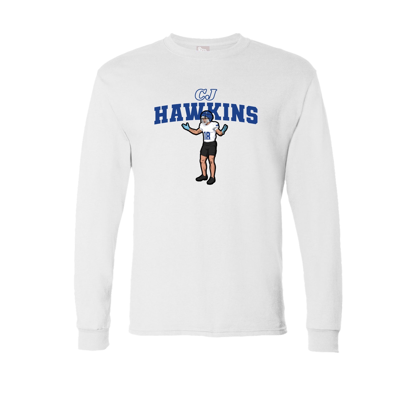Long Sleeve Tee — Name Arch in White