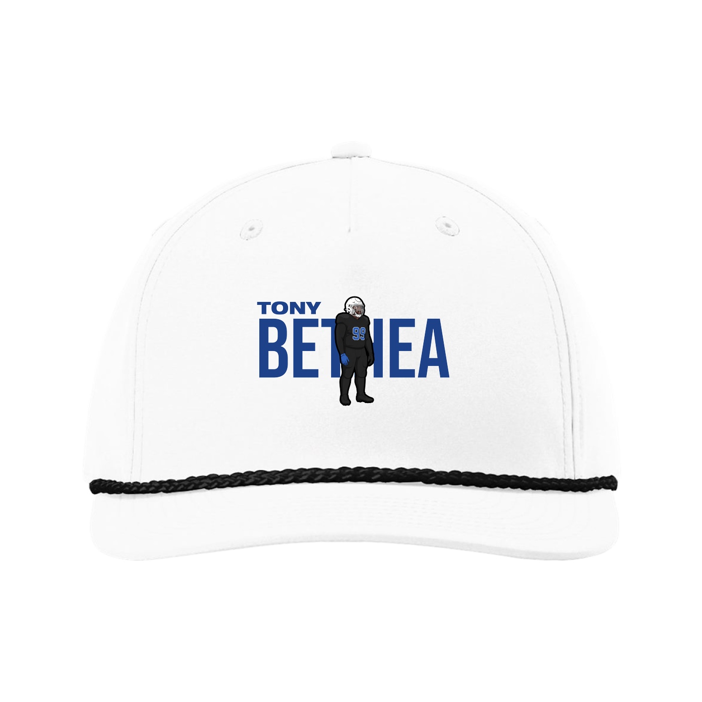 Five-Panel Classic Rope Cap — Player Name in White