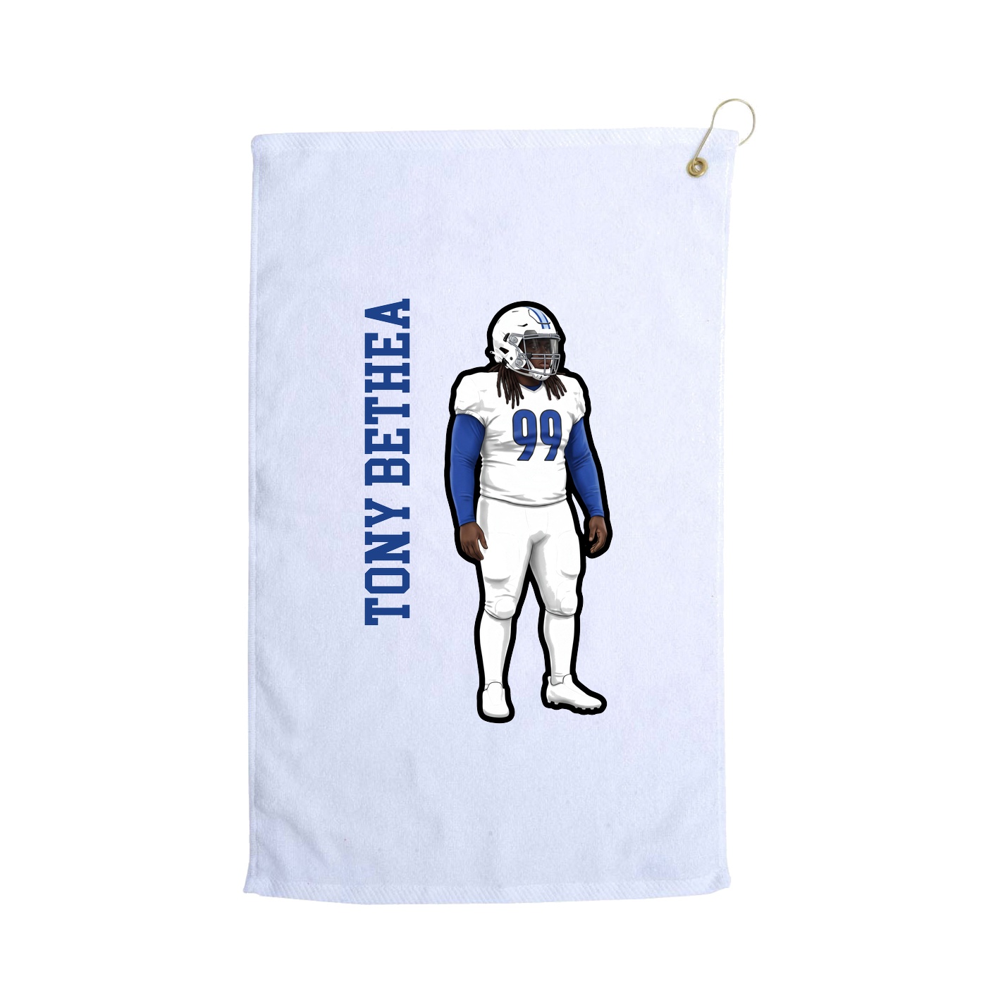 Golf Towel — Name Vertical in White