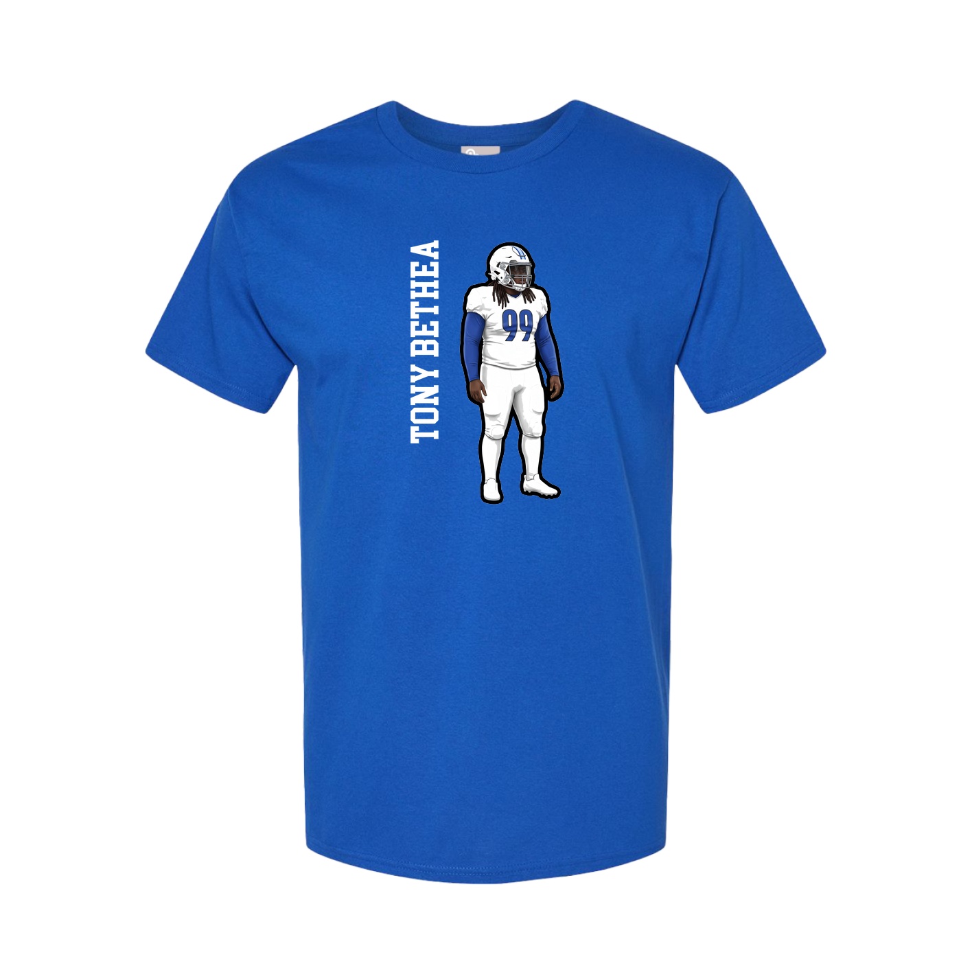 Youth Tee — Name Vertical in Royal