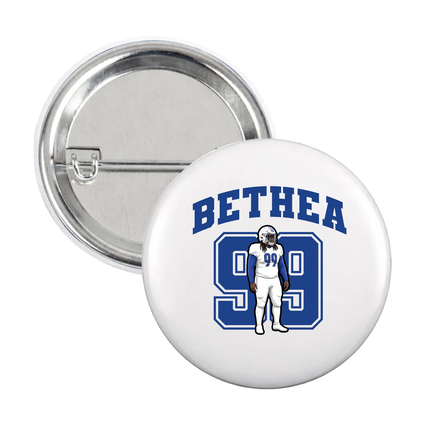 Game Day Button — Number in White
