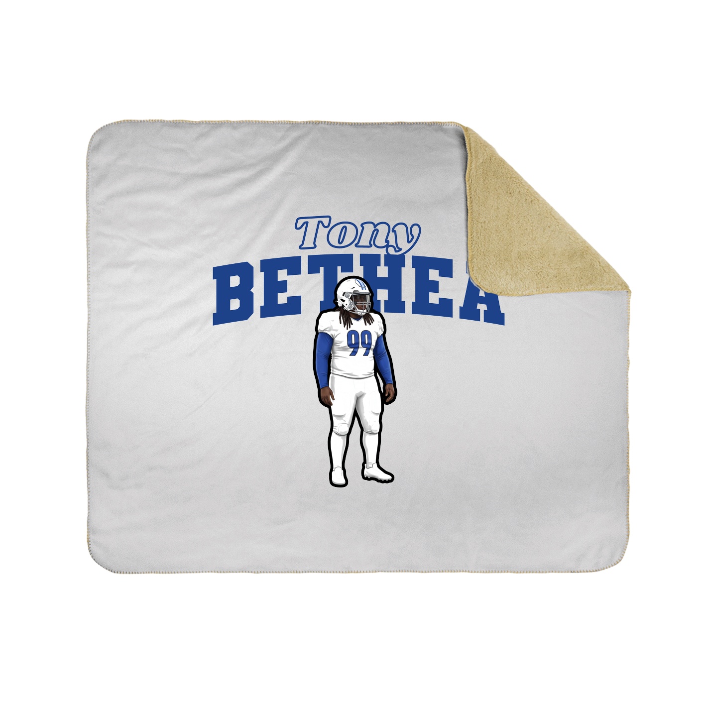 Throw Blanket — Name Arch in White