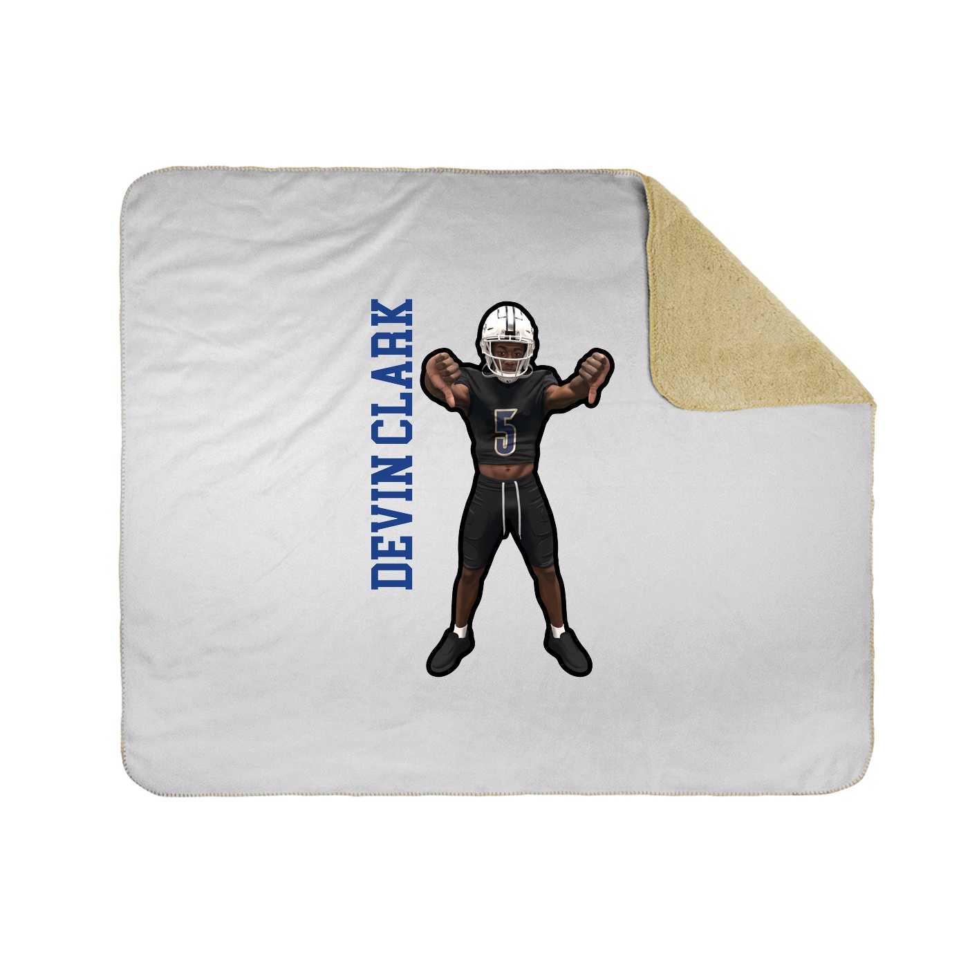 Throw Blanket — Name Vertical in White