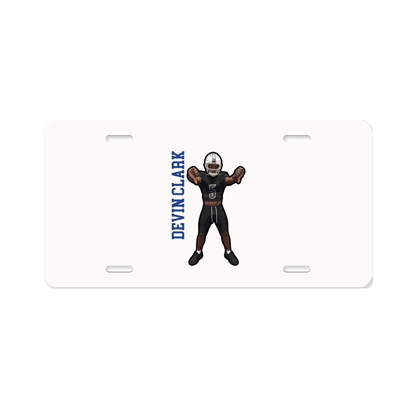License Plate — Name Vertical in Classic