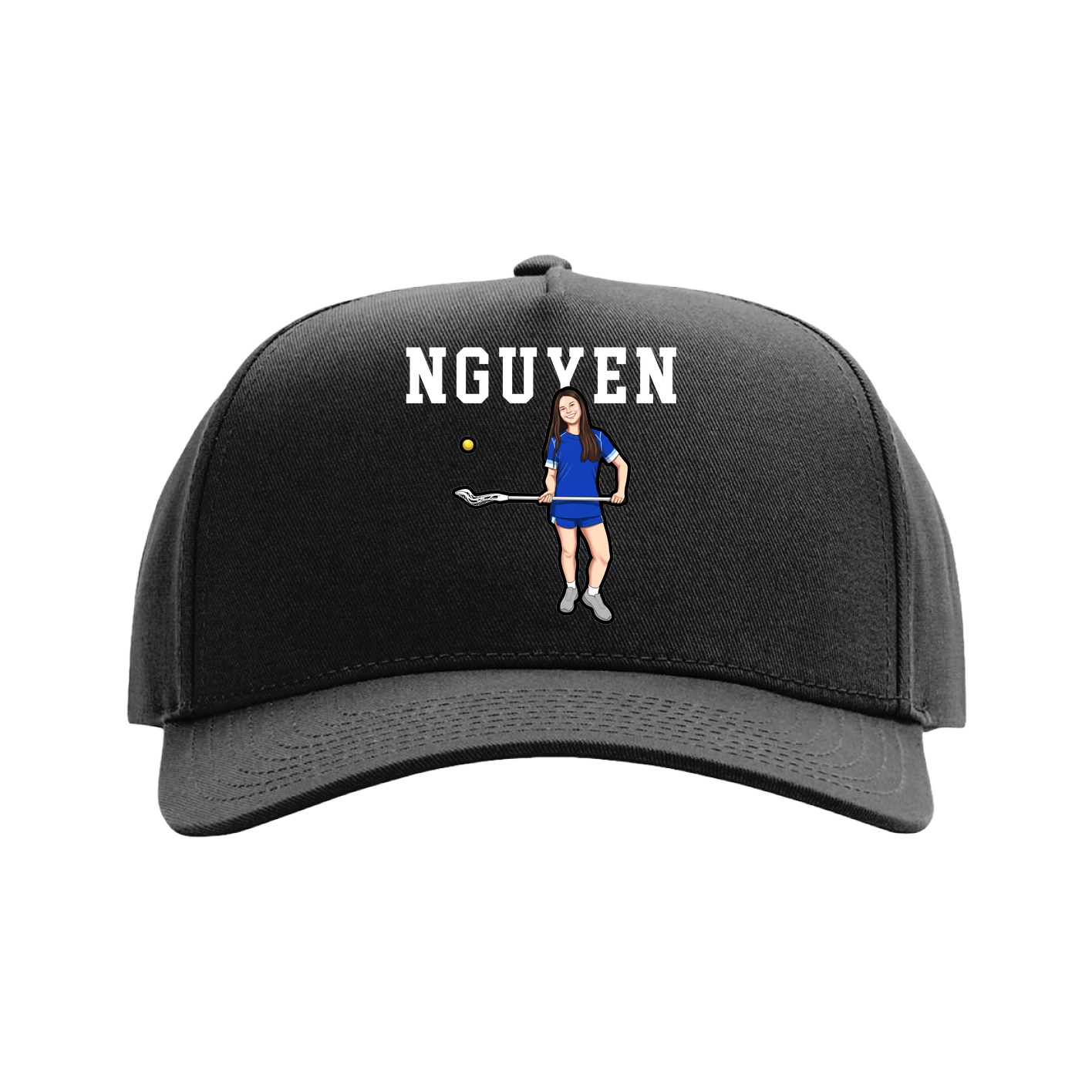 Full Fabric Five-Panel Champ Cap — Shirsey in Black