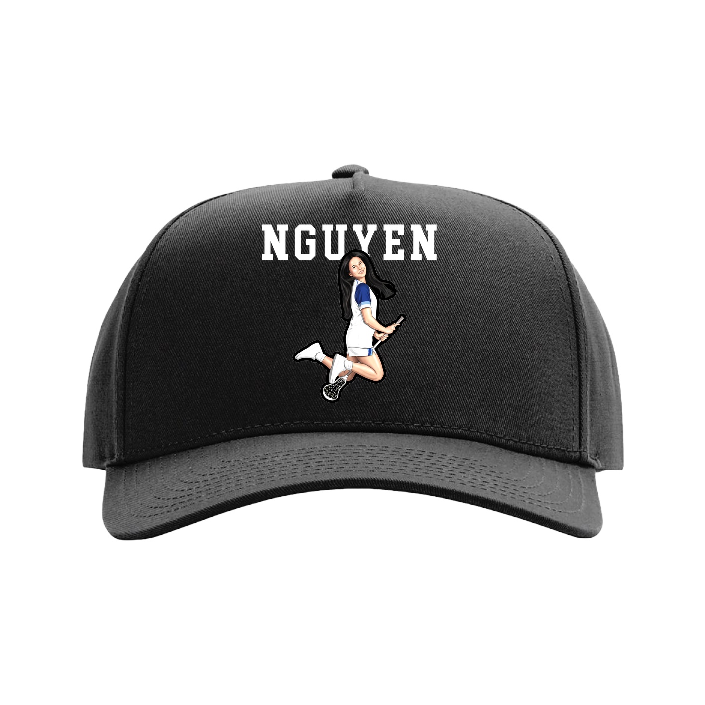 Full Fabric Five-Panel Champ Cap — Shirsey in Black