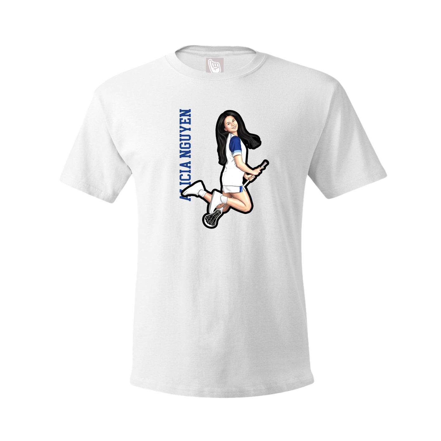 Tee — Name Vertical in White