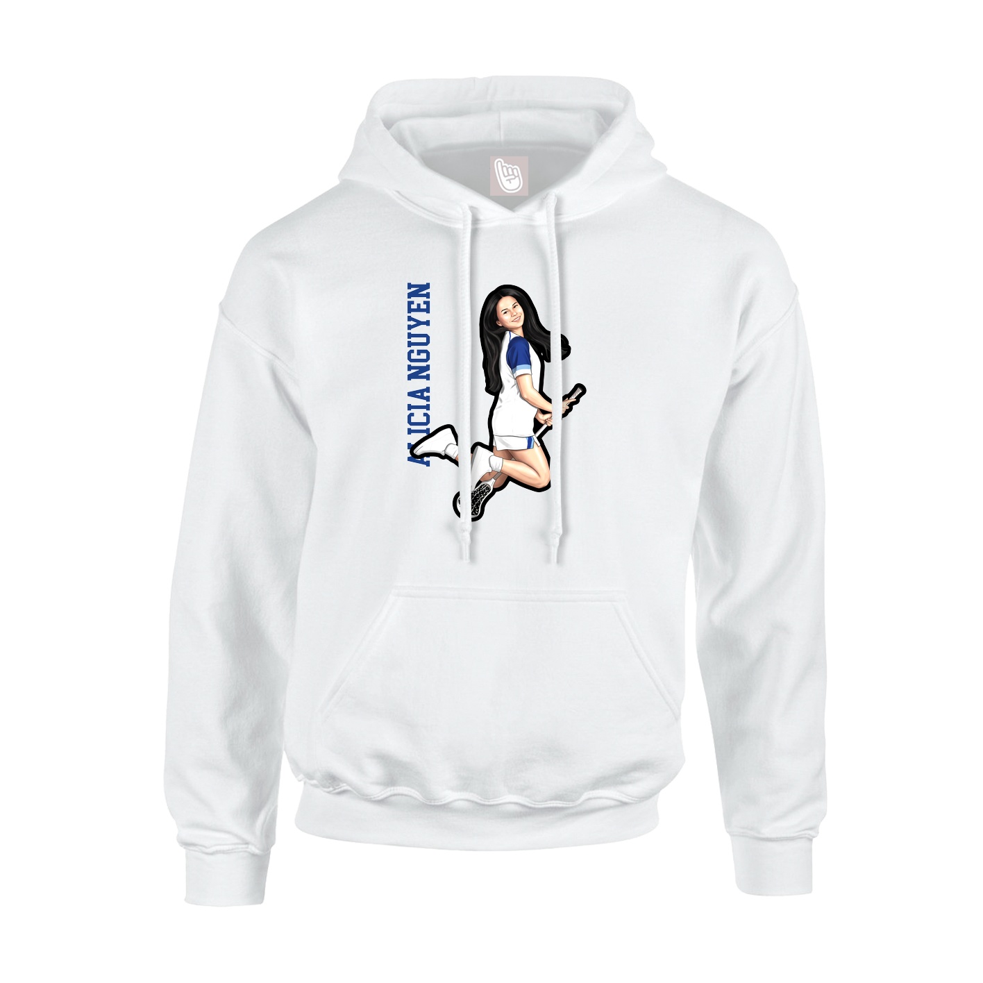 Hoodie — Name Vertical in White