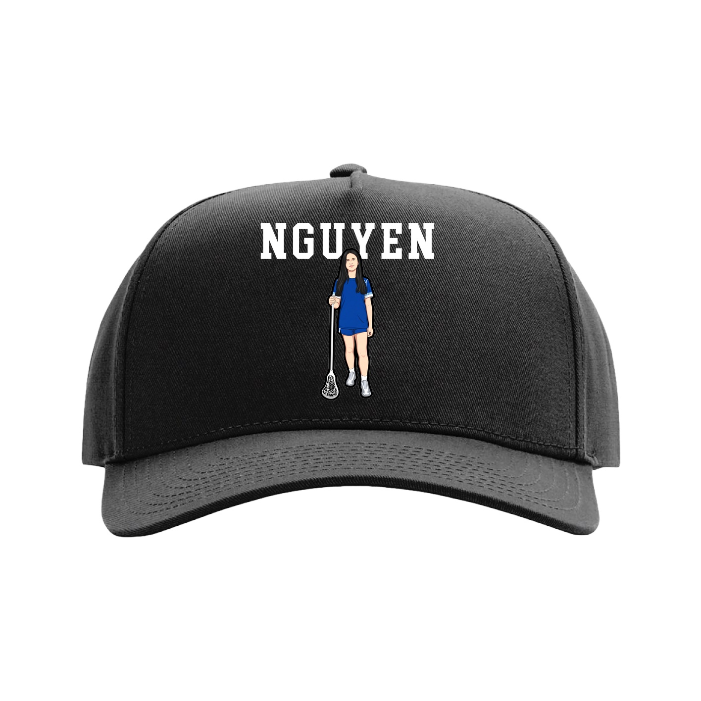 Full Fabric Five-Panel Champ Cap — Shirsey in Black