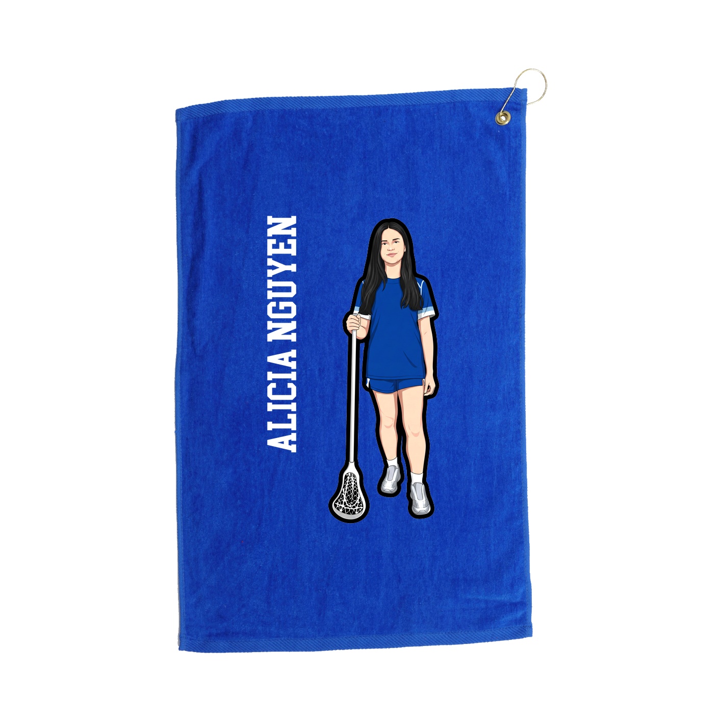 Golf Towel — Name Vertical in Royal